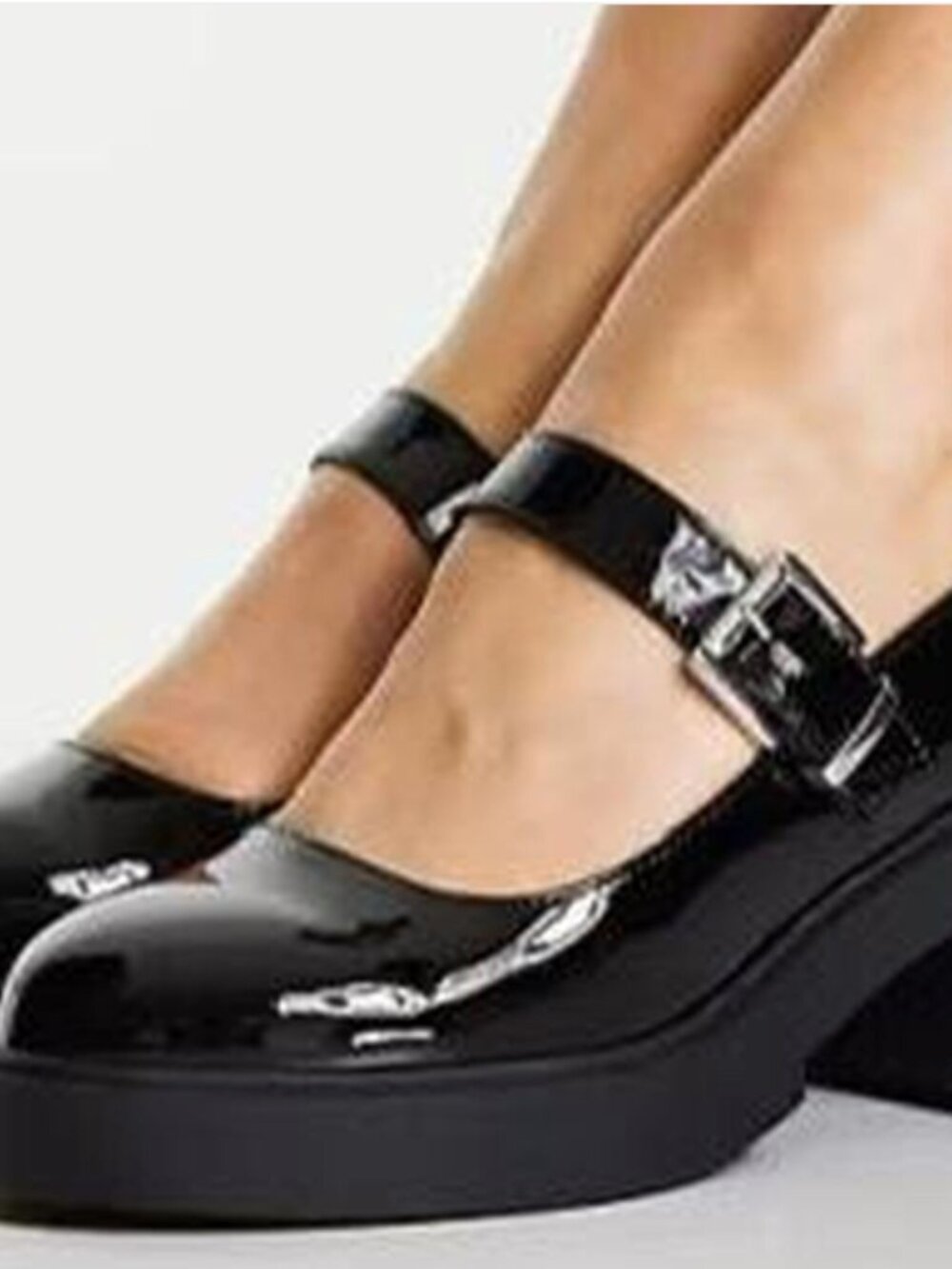 Patent Leather Chunky Heeled Patent Leather Mary Janes